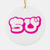 Chibi ち び japanischen Nihongo Hiragana Script Keramik Ornament (Vorne)