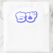 Chibi ち び japanischen Nihongo Hiragana Script Ovaler Aufkleber (Tasche)