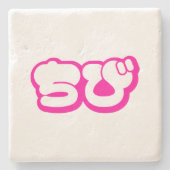 Chibi ち び japanischen Nihongo Hiragana Script Steinuntersetzer (Vorderseite)