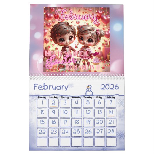 Chibi 2026 Kalender (Feb 2026)