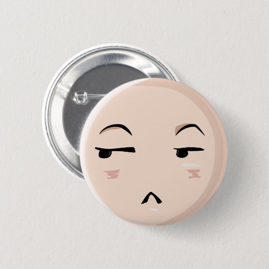 Chibi Anime Emoji Charakter-Ungläubigkeit Emote Button (Vorne & Hinten)