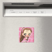 Chibi Anime Girl Button 2 Magnet (In Situ (Geschirrspüler))