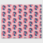 Chibi Anime Kawaii Kimono Geschenkpapier (Flach)