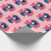 Chibi Anime Kawaii Kimono Geschenkpapier (Ecke)