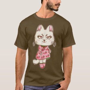 Chibi Anime Kawaii Strawberry Cat Niedlich Pink Pa T-Shirt