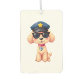 Chibi Anime Police Poodle Dog Autolufterfrischer (Vorderseite)