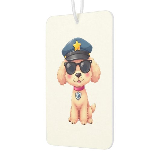 Chibi Anime Police Poodle Dog Autolufterfrischer (Links)