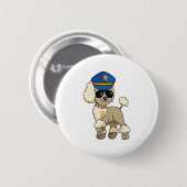 Chibi Anime Police Poodle Dog Button (Vorne & Hinten)