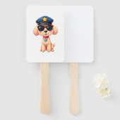 Chibi Anime Police Poodle Dog Fächer (Vorne und Hinten)