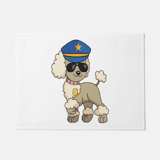 Chibi Anime Police Poodle Dog Fußmatte (Vorderseite)