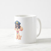 Chibi Anime Police Poodle Dog Kaffeetasse (VorderseiteRechts)