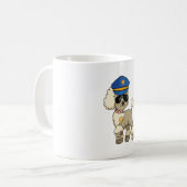 Chibi Anime Police Poodle Dog Kaffeetasse (Vorderseite Links)