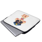 Chibi Anime Police Poodle Dog Laptopschutzhülle (Vorne Knopf)