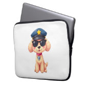 Chibi Anime Police Poodle Dog Laptopschutzhülle (Vorderseite Links)