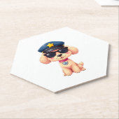 Chibi Anime Police Poodle Dog Untersetzer (angewinkelt)