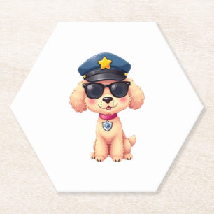 Chibi Anime Police Poodle Dog Untersetzer