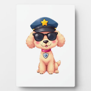 Chibi Anime Polizei Pudel Hund Fotoplatte