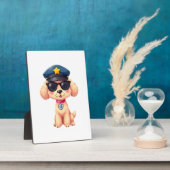 Chibi Anime Polizei Pudel Hund Fotoplatte (Seite)