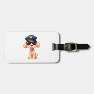 Chibi Anime Polizei Pudel Hund Gepäckanhänger