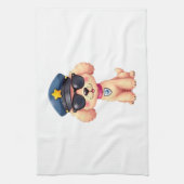 Chibi Anime Polizei Pudel Hund Geschirrtuch (Vertikal)
