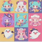 Chibi Anime Pop Art Custom Cut Vinyl Stickers Aufkleber (Vorderseite)