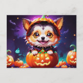 Chibi Anime Style Halloween Dog Postkarte (Vorderseite)