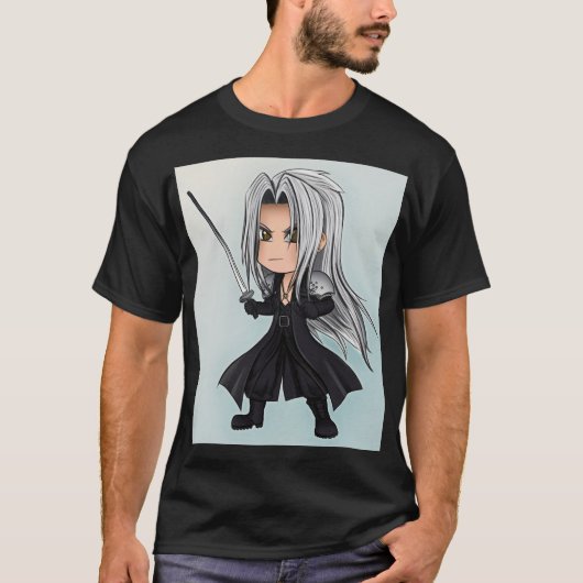Chibi Antiheld mit Silberhaar T-Shirt (Vorderseite)