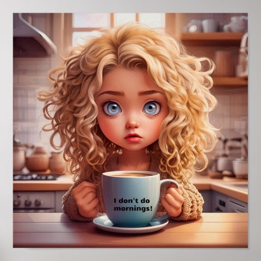 Chibi Art Ich mache keinen Morgen Poster (Vorne)