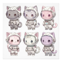 Chibi-Astronauten-Kätzchen Kawaii-Crew