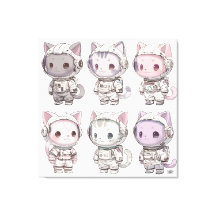 Chibi-Astronauten-Kätzchen Kawaii-Crew