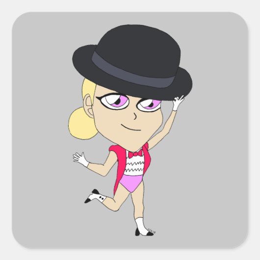 Chibi-Aufkleber Quadratischer Aufkleber (Vorderseite)