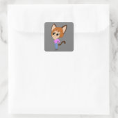 Chibi-Aufkleber Quadratischer Aufkleber (Tasche)