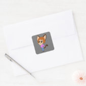 Chibi-Aufkleber Quadratischer Aufkleber (Umschlag)