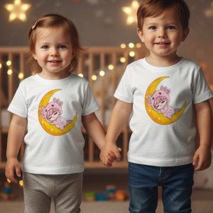 Chibi Axolotl Schlafender Mond Baby T-Shirt