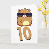 Chibi Baby-Dragon Karte (Gelbe Blume)