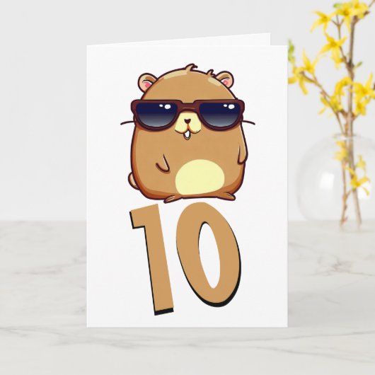 Chibi Baby-Dragon Karte (Gelbe Blume)