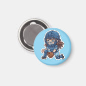 Chibi Baseball 2026 Edition - Catcher Blocking Magnet (Vorderseite/Rückseite)