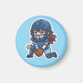 Chibi Baseball 2026 Edition - Catcher Blocking Magnet