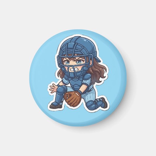 Chibi Baseball 2026 Edition - Catcher Blocking Magnet (Vorne)