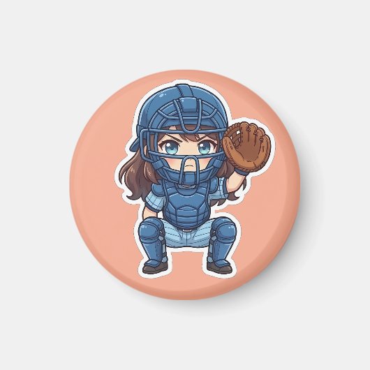 Chibi Baseball 2026 Edition - Catcher Squat Magnet (Vorne)