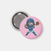 Chibi Baseball 2026 Edition - Catcher Throw-down Magnet (Vorderseite/Rückseite)