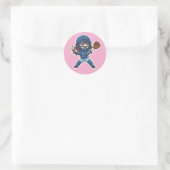Chibi Baseball 2026 Edition - Catcher Throw-down Runder Aufkleber (Tasche)