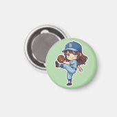 Chibi Baseball 2026 Edition - Pitcher Wind-up Magnet (Vorderseite/Rückseite)
