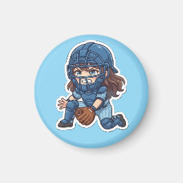 Chibi Baseball 2026 Edition - Sch catcher blockier Magnet