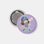 Chibi Baseball Edition - Batter Bunt Spiel Magnet (Vorderseite/Rückseite)