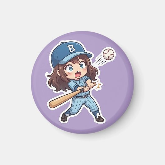 Chibi Baseball Edition - Batter Bunt Spiel Magnet (Vorne)