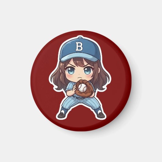 Chibi Baseball Edition - Fertige Haltung Magnet (Vorne)