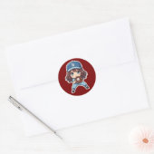 Chibi Baseball Edition - Fertige Haltung Runder Aufkleber (Umschlag)