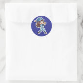 Chibi Baseball Edition - Power Swing Runder Aufkleber (Tasche)