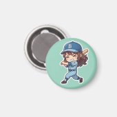 Chibi Baseball Edition - Schwerer Schlagmann Magnet (Vorderseite/Rückseite)